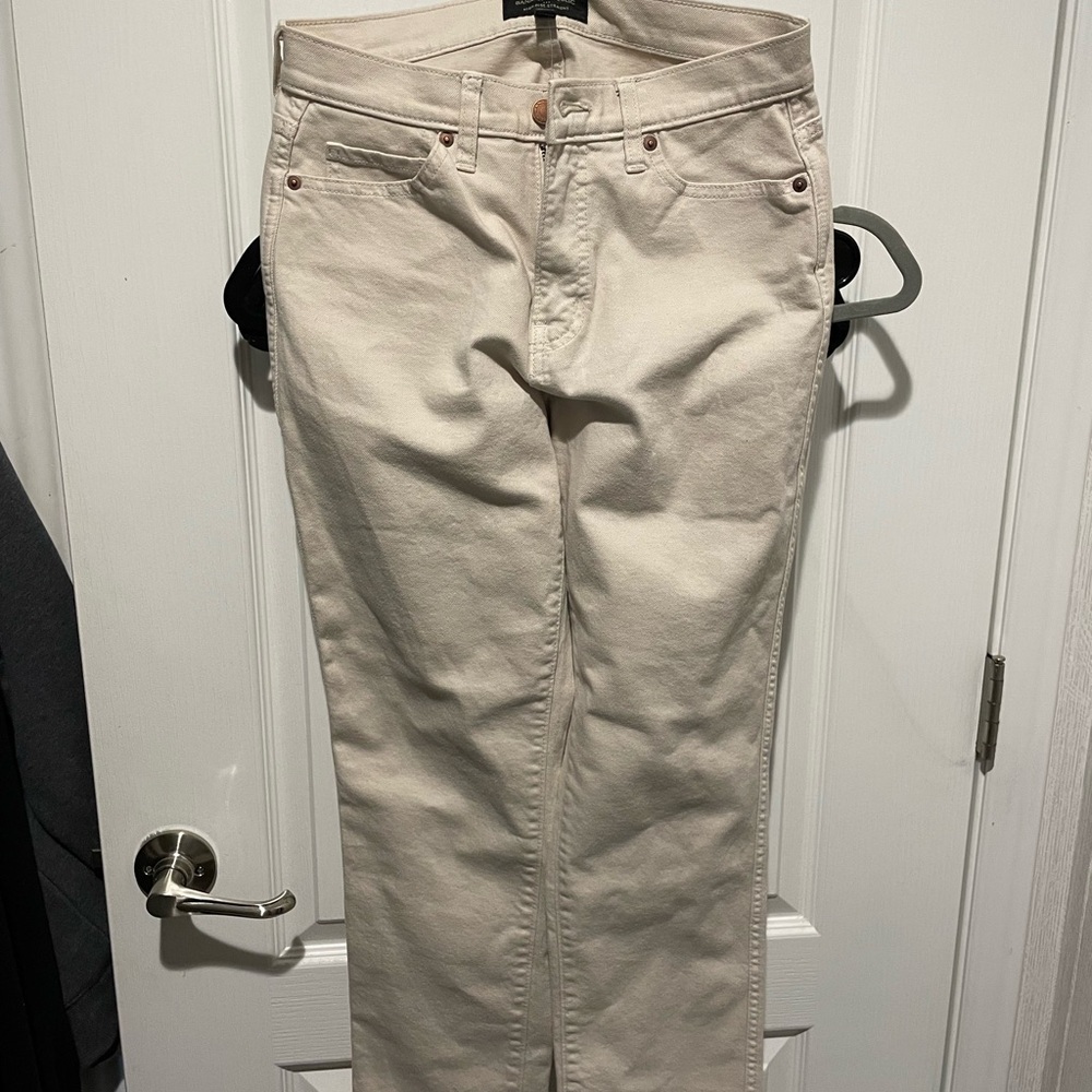 Banana Republic Beige High-Rise Straight Jeans